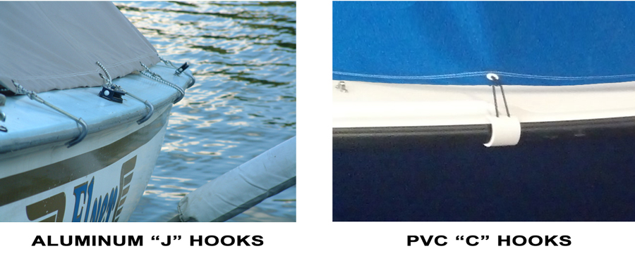 Sailboat cover with hook hardware