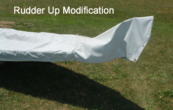 Sunfish cover with rudder up modification
