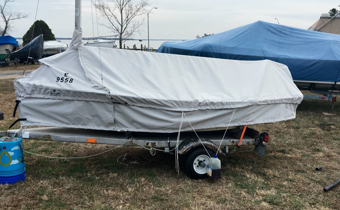 Penguin Sailboat Skirted Mooring Cover